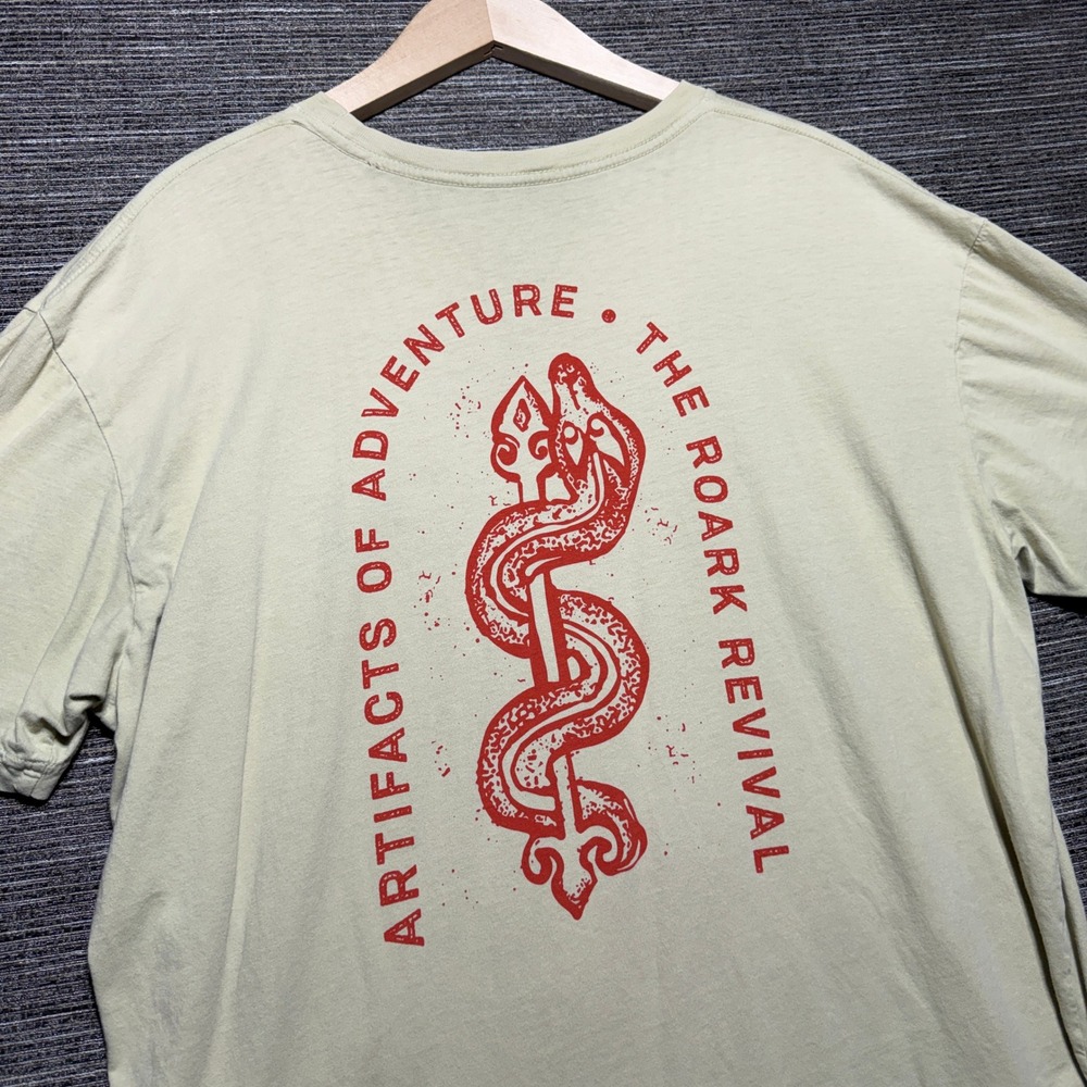 Roark T-Shirt Mens 2XL Yellow SS Artifacts of Adventure Snake Graphic Tee